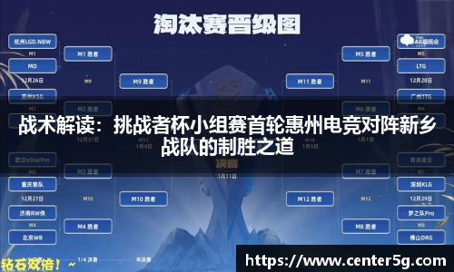 战术解读：挑战者杯小组赛首轮惠州电竞对阵新乡战队的制胜之道